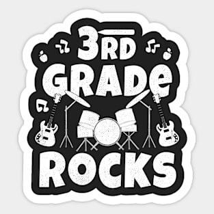 3rd Grade Rocks 1st Day Of School Back to School Guitar Sticker